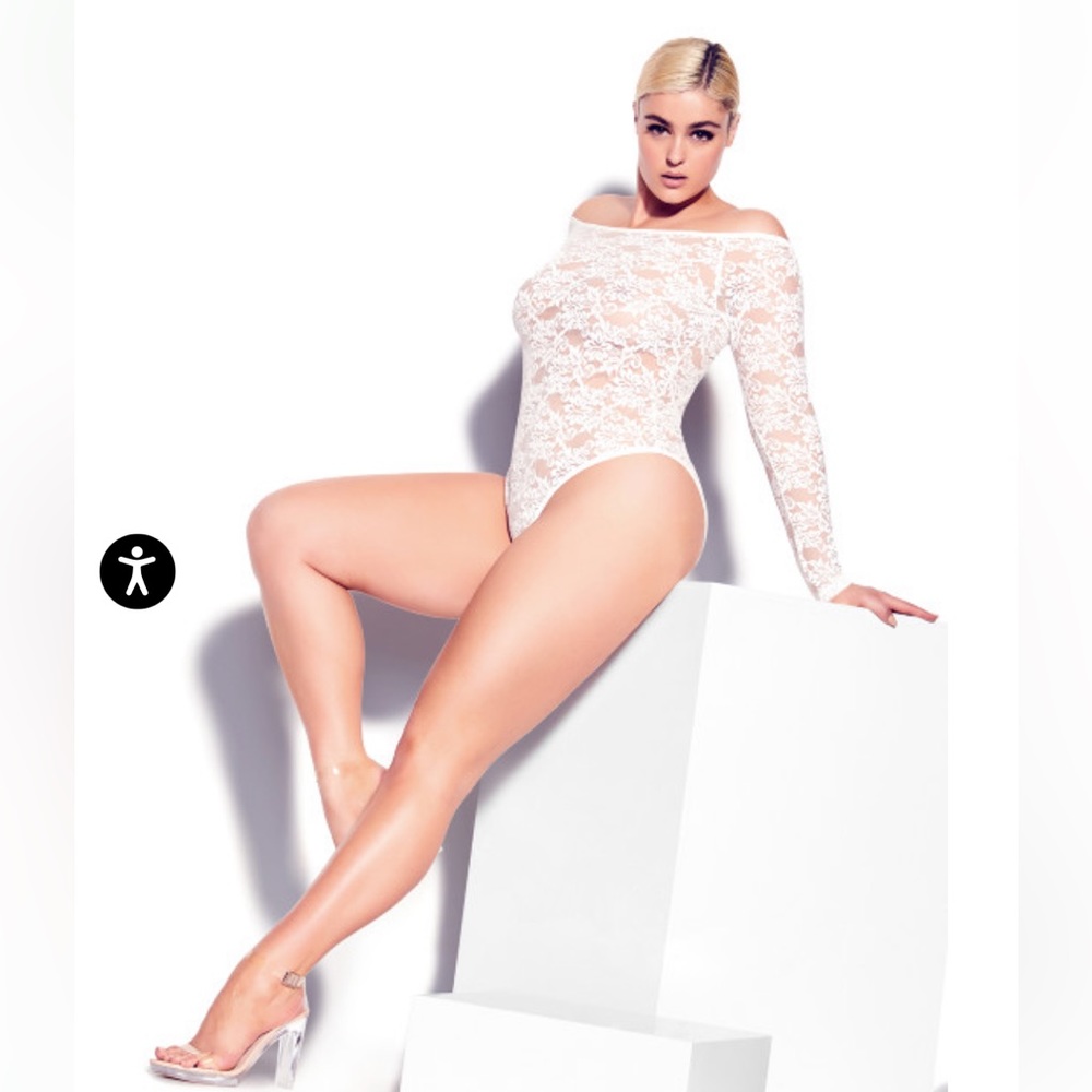 Sheer Lace Bodysuit- Ivory